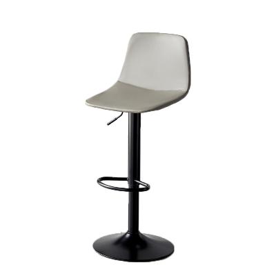 China Modern Lightweight Luxury Leather Fabric Bar Stool Adjustable Home Bar Chair for sale