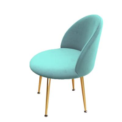 China 2022 New Design Hotel Restaurant Style Multicolor Metal Legroom(Height)Adjustable Modern Velvet Fabric Dining Chair for sale