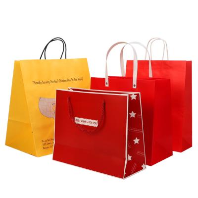 China Recyclable Custom Size Paper Bag For Restaurant With Free Logo Printing for sale