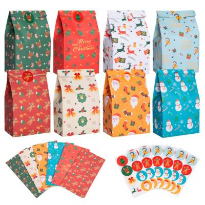 China Christmas Recyclable Paper Bags With Stickers Gift Bags For Kids for sale