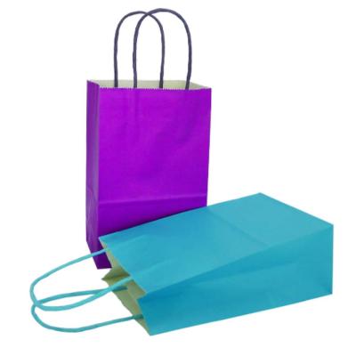 China Recyclable Gift Bags Mini Small Kraft Paper Bags With Handles for sale