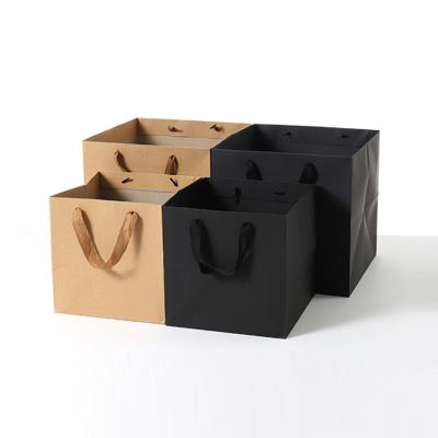 China Small Craft Recyclable Black Paper Bag for sale