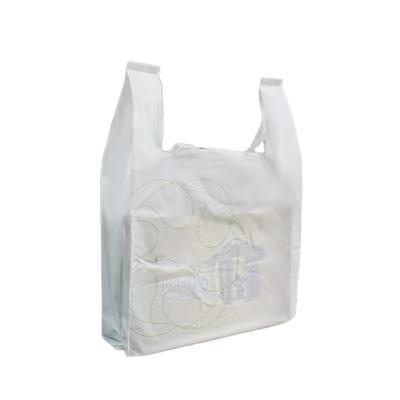 China Logo Takeaway Bag Supermarket Shopping Recyclable Disposable Vest Custom Printable Degradable Plastic Bag for sale