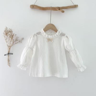 China PHB 30361 Breathable White Color Long Sleeve Children Kids Shirts Summer Blouse For Girls for sale