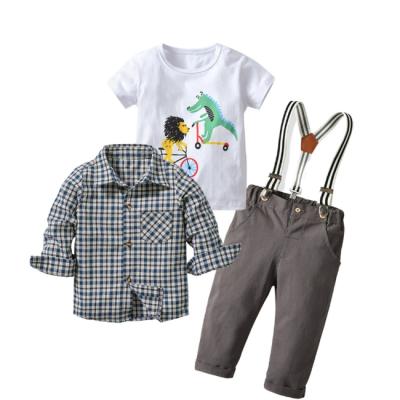 China PHB 10712 Latest Vintage Cartoon Design Children 2020 Spring Drop Baby Clothing Sets Boy for sale