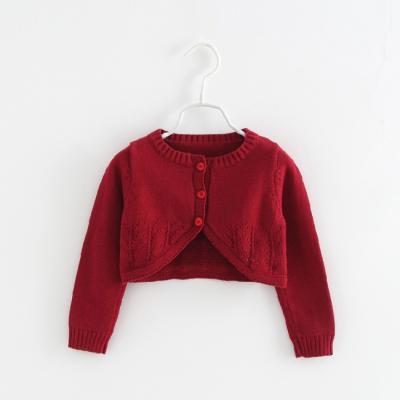 China PHB 12068 Style Girls Solid Color Sweater Short Knitted Cardigan Baby 2019 Viable for sale