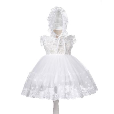 China Breathable High Quality Toddler Girls Lace Design PHB 14343 White Color Casual Dress Summer for sale