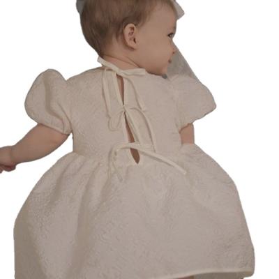 China PHB 13190 Bow Design Breathable Short Back European Girls Toddler Girls White Wedding Dress for sale