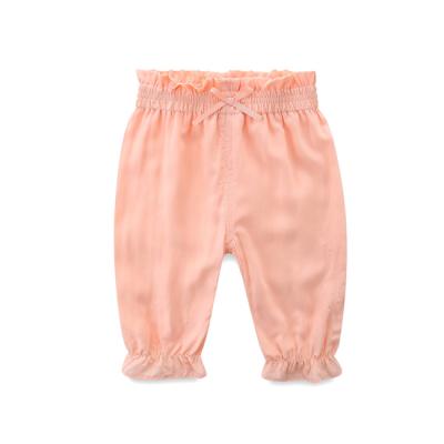 China PHB 50460 Solid Color Ruffle Design Breathable Plain Styles Toddler Candy Colors Baby Pants 2021 for sale