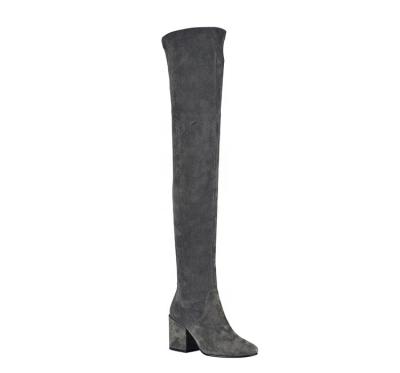 China Deodorization hot sale italian style women slender genuine suede over knee thigh high leather boots for sale