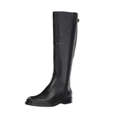 China Fashion trend high end black leather winter women long boots made in china for sale