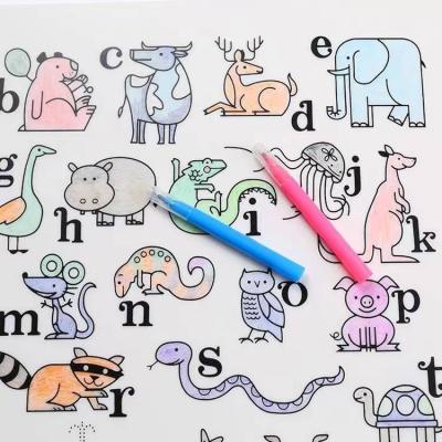 China Silicone Printing Kids Silicone Doodle Christmas Drawing Board Coloring Mats For Kids for sale