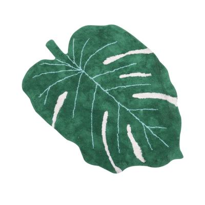 China Modern High Quality Cheap Price Green Leaf Rug Fluffy Soft Floor Kid Bedroom Flooring Rugs for sale