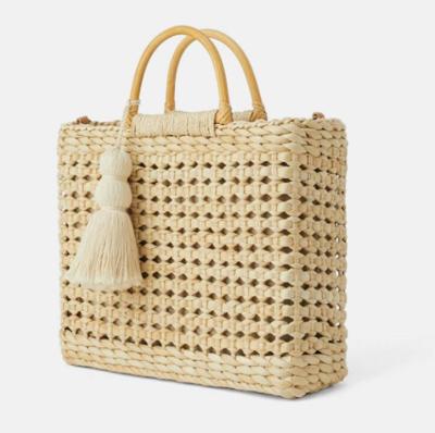 China Bohemian Straw Bag Fashion Vintage For Women Summer Large Capacity Beach Handbags Kintted Rattan Handmade Travel Bags Handle Bags for sale