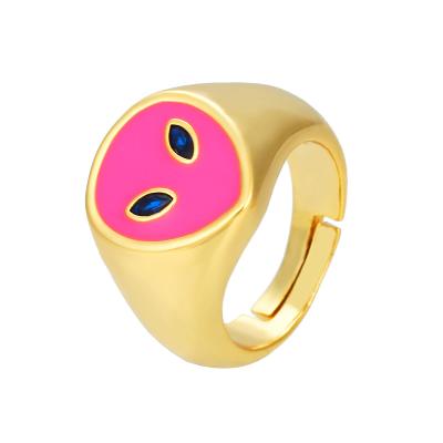 China CLASSIC creative foreign women ring fun oil drop fashion ring men's and women's simple ring for sale