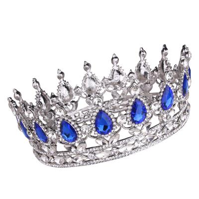 China Diamond Bridal Tiara Fashion European&American Crown Jewelry Queen Hair Jewelry Wedding Accessories Metal Round Border Crown for sale