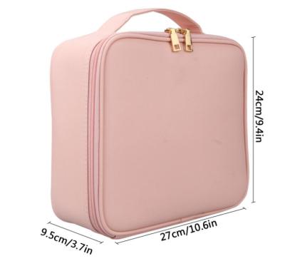 China High Quality Travel Makeup Cosmetic Case Organizer Portable Artist Storage Bag with Adjustable Dividers for Cosmetics Makeup Brushes for sale