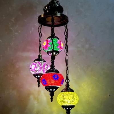 China Moroccan Retro Chandelier Lighting Moroccan Handwork Ball 4 LED Retro Hanging Pendant Light Moroccan Lighting for sale