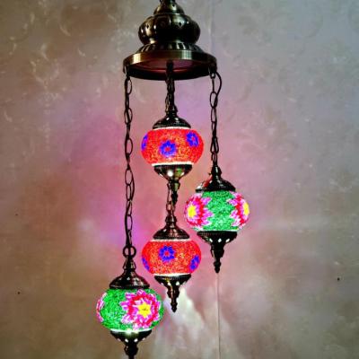 China Turkish Retro Lamp 4 Ball LED Retro Mosaic Lamp Living Room Bedroom Turkish Handwork for Home and Hotel Turkish Lamps Decorative for sale