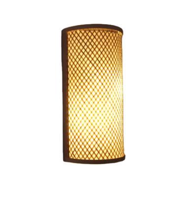 China Modern Wooden Uplight Simple Woven LED Wall Lamp Open Living Room Wood Home Decor Restaurant Wall Light Wood Sconce for sale