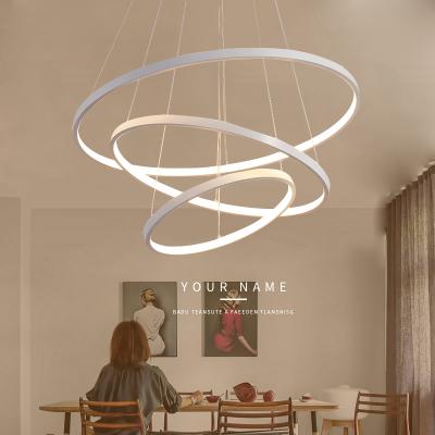 China Modern Circle Modern Linear Minimalist Ring Chandelier Dining Room Decor Stairs Home Hotel Lighting Modern Chandelier for sale