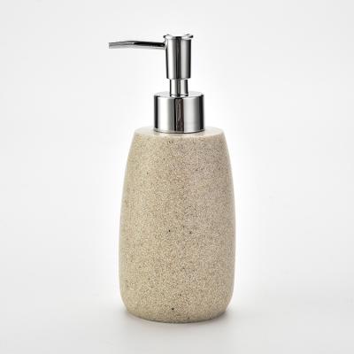 China Resin Modern Natural Effect Stoneware Bathroom Accessory Soap Dispenser Bottle For Hotel for sale