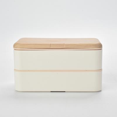 China Square Sustainable Popular Custom Plastic Water Transfer Printing Wood Grain Effect Lunch Box for sale