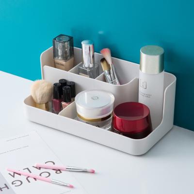 China Simple Design Sustainable Table Top PP Plastic Cosmetic Organizer Makeup Storage Case for sale