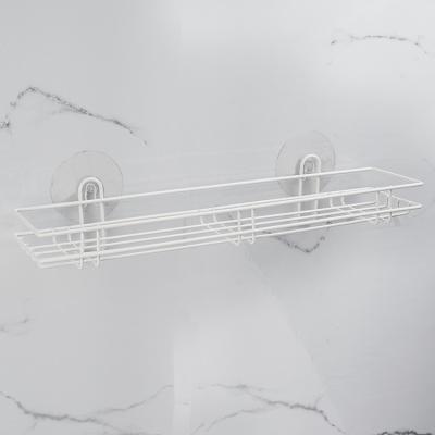 China Sustainable Shower Room Bathing Metal Accessories One Layer Punch Iron Wall Mounted Freestanding Storage Rack for sale