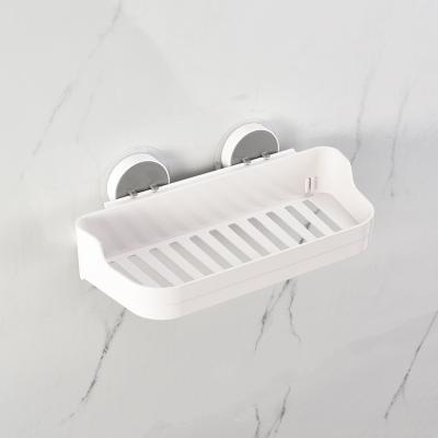 China Wall Mounted Bathroom Durable No Drilling Plastic Storage Shelf Without Trace Adhesive for sale