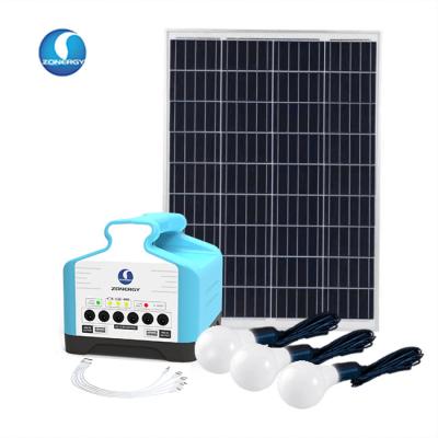 China Zonergy Mini Power Storage Generator Off Grid Kit Battery Portable Supply Complete Lighting global Solar Energy Systems for sale