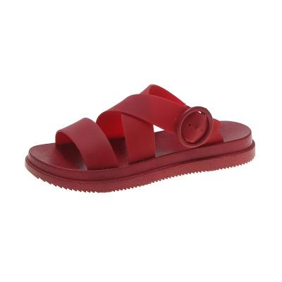 China Fashion trend 2021 thick bottom hot sale women slippers new spring summer sandals women student slippers flat casual single platform shoes for sale