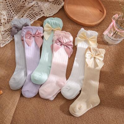 China 2021 Large Mesh Baby Mosquito Proof Viable Air Conditioner Bows Over The Knee Medium Stockings Loose Over The Knee Baby Socks for sale