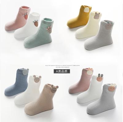 China Viable baby socks new boys and girls boneless combed accessories baby socks spring and autumn cotton cartoons for sale