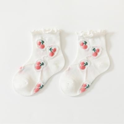 China Antibacterial baby socks 22 spring and autumn new fungus edge loose mouth baby socks cartoon fruit cotton socks for sale