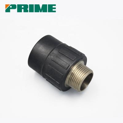 China Low Temperature Resistance S32x3/4 Factory Price SDR11 HDPE Pipe Fitting Male Thread Professional Black Plastic Coupling For Water Supply for sale