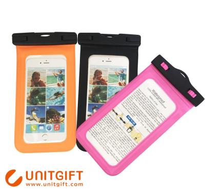 China For Swimming Portable Wholesale Cheap Luminous Waterproof PVC Waterproof Bags Phone Bag Mobile Phone Accessories for sale