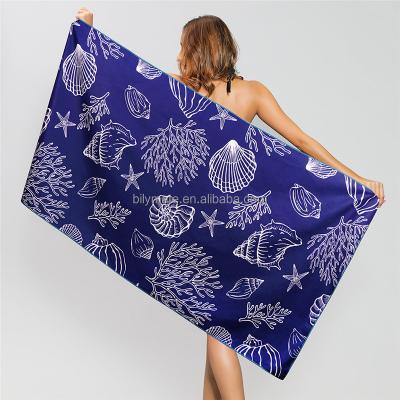 China Sustainable Quick Dry Custom Printed Swimming Beach Towel Microfiber Towels Soft Light Weight for sale