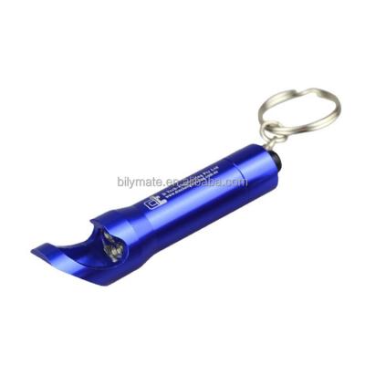 China Mini Multifunctional Promotional Gift Bottle Opener Led Light Key Chain Flashlight for sale