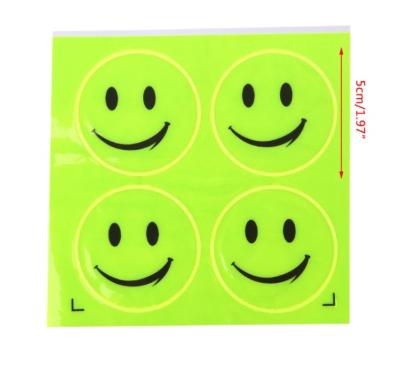 China Custom Hot Selling Smile Sticker Cartoon Serious Happy Sad Light Face Reflective Sticker For Kids Promotional Gifts for sale