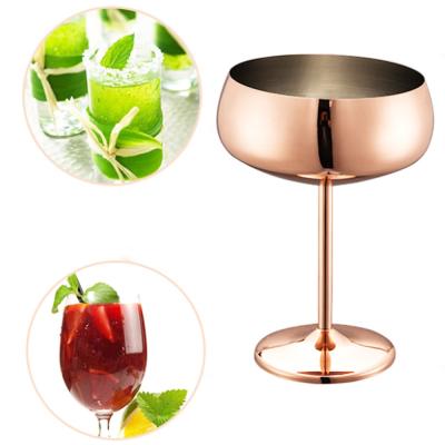 China Stainless Steel Wedding Red Wine Cups Glass Wine Cocktail Viable Creative Drinking Glass for sale