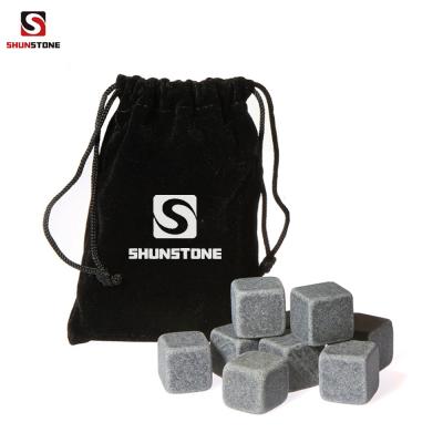 China Disposable Premium Whiskey Stone Best Gift Set Whiskey 9 Cooling Reusable Ice Cubes for sale