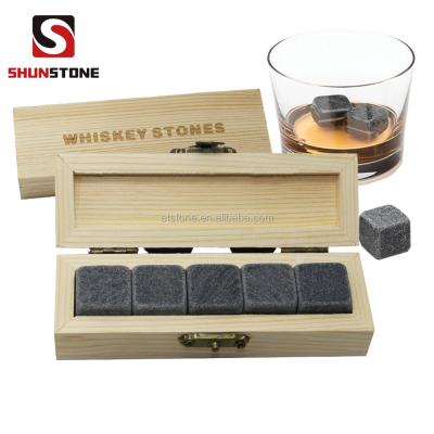 China 2021 Amazon Disposable Finest Whiskey Stones Whiskey Rocks With Natural Wooden Box for sale