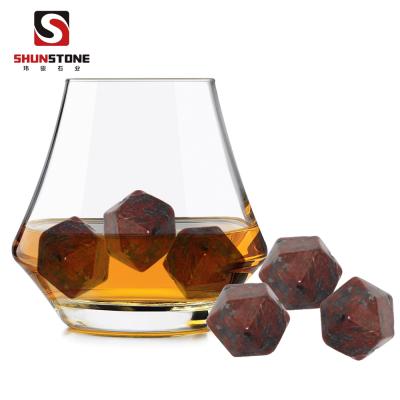 China SHUNSTONE Bar Accessories Viable Type And Bar Accessories Type Diamond Shape Whiskey Stones Red Ice Stone for sale