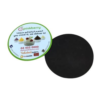 China Shape Circle Self Adhesive Magnetic Sticker To Advertise Fridge Magnet Black Circle Stickers MMS-003 for sale