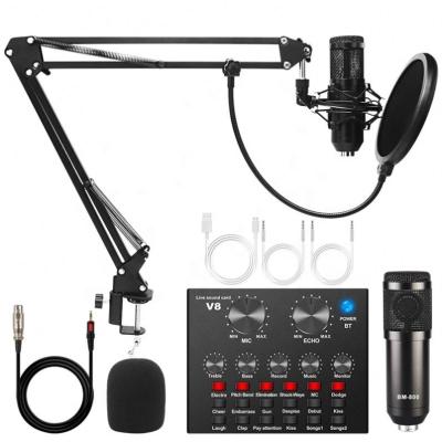 China Live Manchez BM800 Professional Line Condenser Microphone V8 Sound Card Set For Live Webcast Recording for sale