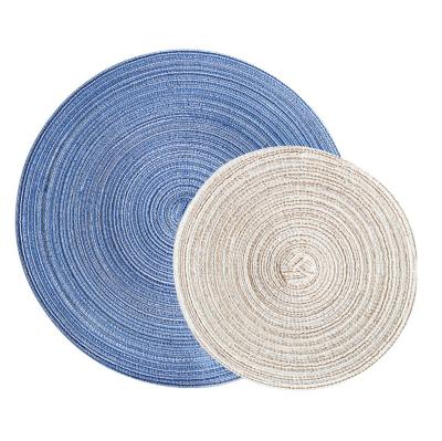 China Sustainable Cotton Heat-Threaded Round Bowl Handwoven Place Mat Non-Skid Table Mat for sale