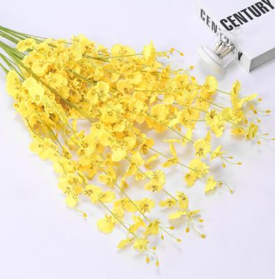 China Art Decor Yellow Dancing Orchid Artificial Flower for Home Decor for sale