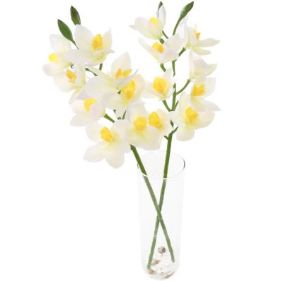 China Art Decor Indoor Home Decoration Artificial Cymbidium Flower 3D Printing Decor Dry Flower for sale