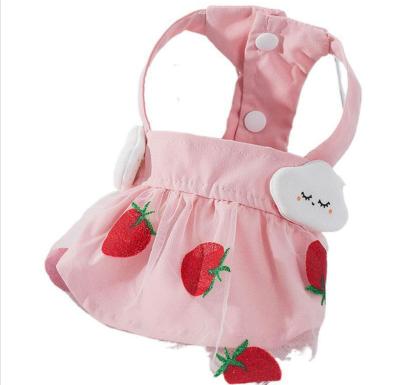 China Punk Summer Pet Clothes Lace Sweet Strawberry Lace Pet Dress With If Straps For Small Dog And Cat for sale